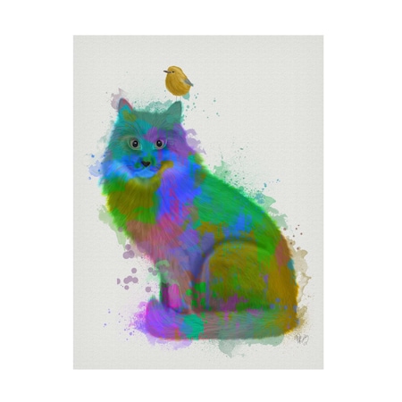 Fab Funky 'Cat Rainbow Splash 12' Canvas Art, 24x32